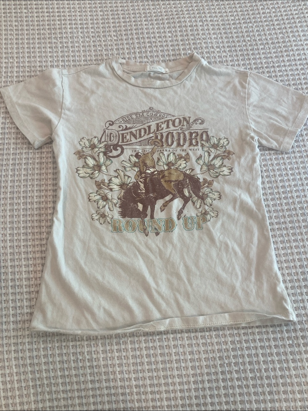 Full Tilt Beige Kids Short Sleeve Rodeo Graphic Tee